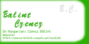 balint czencz business card
