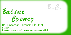 balint czencz business card